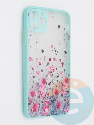 Накладка пластиковая с картинкой для Apple iPhone 11 Pro Max бирюзовая - фото 47809
