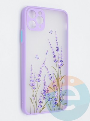 Накладка пластиковая с картинкой для Apple iPhone 11 Pro Max сиреневая - фото 47814