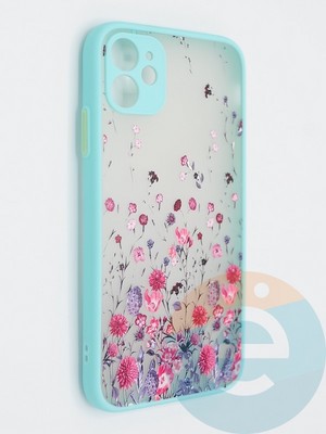 Накладка пластиковая с картинкой для Apple iPhone 11 бирюзовая - фото 47823