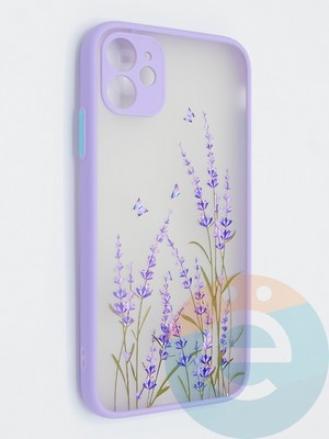 Накладка пластиковая с картинкой для Apple iPhone 11 сиреневая - фото 47828