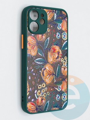 Накладка пластиковая с картинкой для Apple iPhone 12 Mini зеленая - фото 47833