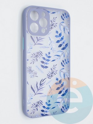 Накладка пластиковая с картинкой для Apple iPhone 12 Pro Max голубая - фото 47839