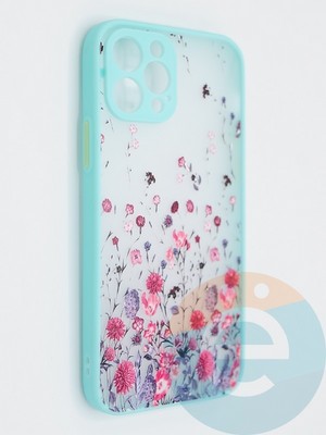 Накладка пластиковая с картинкой для Apple iPhone 12 Pro бирюзовая - фото 47845