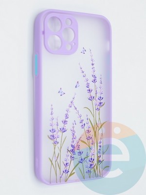 Накладка пластиковая с картинкой для Apple iPhone 12 Pro сиреневая - фото 47850
