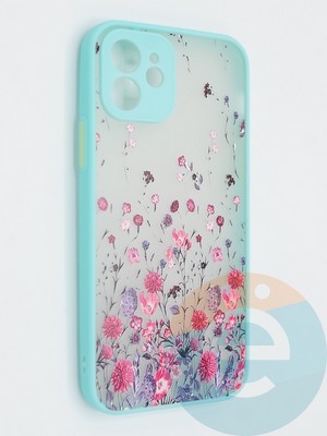 Накладка пластиковая с картинкой для Apple iPhone 12 бирюзовая - фото 47852