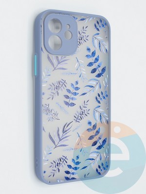 Накладка пластиковая с картинкой для Apple iPhone 12 голубая - фото 47853