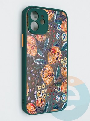 Накладка пластиковая с картинкой для Apple iPhone 12 зеленая - фото 47854