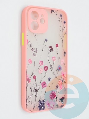 Накладка пластиковая с картинкой для Apple iPhone 12 розовая - фото 47856