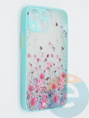 Накладка пластиковая с картинкой для Apple iPhone 13 Mini бирюзовая - фото 47859