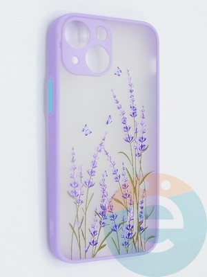 Накладка пластиковая с картинкой для Apple iPhone 13 Mini сиреневая - фото 47864