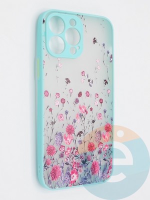 Накладка пластиковая с картинкой для Apple iPhone 13 Pro Max бирюзовая - фото 47866