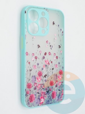 Накладка пластиковая с картинкой для Apple iPhone 13 Pro бирюзовая - фото 47873