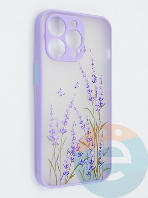 Накладка пластиковая с картинкой для Apple iPhone 13 Pro сиреневая - фото 47878