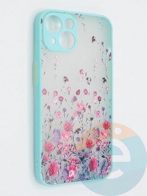Накладка пластиковая с картинкой для Apple iPhone 13 бирюзовая - фото 47880