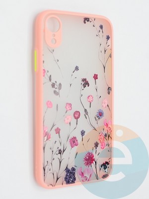 Накладка пластиковая с картинкой для Apple iPhone XR розовая - фото 47909