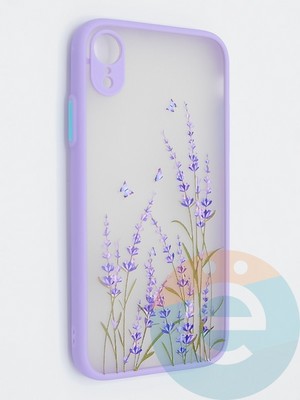 Накладка пластиковая с картинкой для Apple iPhone XR сиреневая - фото 47910