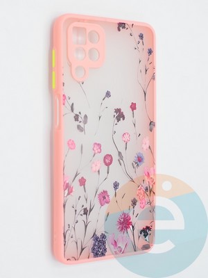 Накладка пластиковая с картинкой для Samsung Galaxy A12 розовая - фото 47929