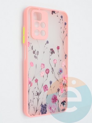 Накладка пластиковая с картинкой для Xiaomi Redmi 10 розовая - фото 47959