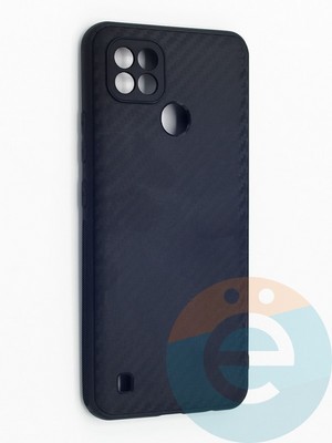 Накладка карбон для Realme C21 черная - фото 48261
