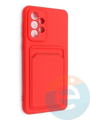 Накладка Soft touch с кармашком для Samsung Galaxy A33 красная - фото 48554