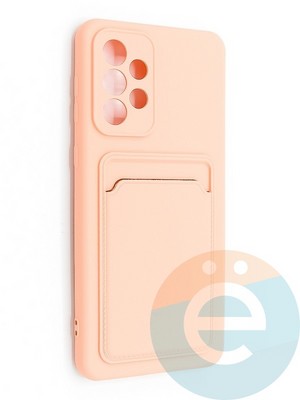 Накладка Soft touch с кармашком для Samsung Galaxy A33 розовая - фото 48555