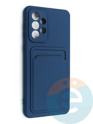 Накладка Soft touch с кармашком для Samsung Galaxy A33 синяя - фото 48556