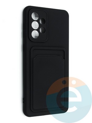 Накладка Soft touch с кармашком для Samsung Galaxy A33 черная - фото 48557