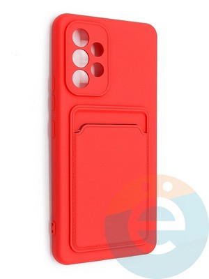 Накладка Soft touch с кармашком для Samsung Galaxy A53 красная - фото 48558