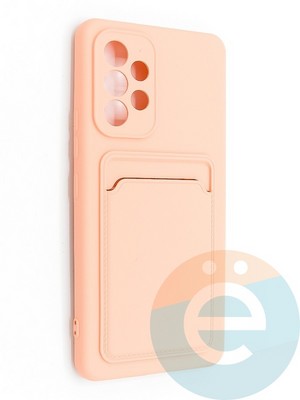 Накладка Soft touch с кармашком для Samsung Galaxy A53 розовая - фото 48559
