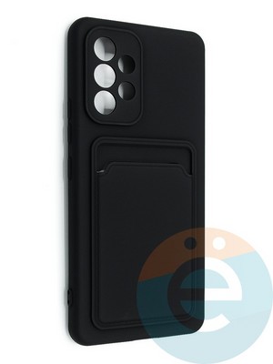 Накладка Soft touch с кармашком для Samsung Galaxy A53 черная - фото 48561