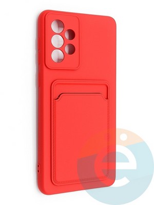 Накладка Soft touch с кармашком для Samsung Galaxy A73 красная - фото 48562
