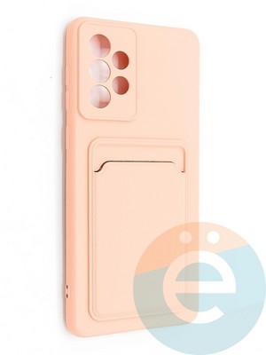 Накладка Soft touch с кармашком для Samsung Galaxy A73 розовая - фото 48563