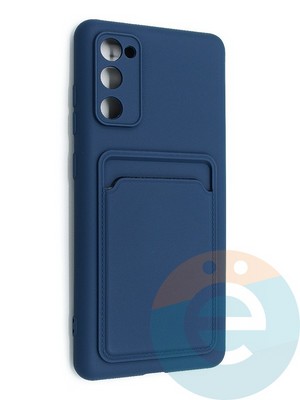 Накладка Soft touch с кармашком для Samsung Galaxy S20FE синяя - фото 48568