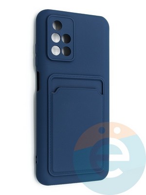 Накладка Soft touch с кармашком для Xiaomi Redmi 10 синяя - фото 48575