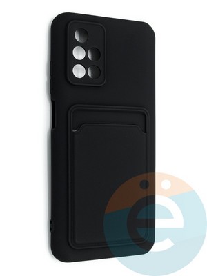 Накладка Soft touch с кармашком для Xiaomi Redmi 10 черная - фото 48576