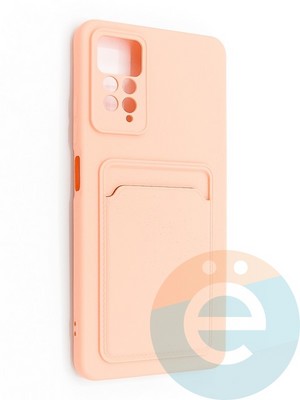 Накладка Soft touch с кармашком для Xiaomi Redmi Note 11 Pro розовая - фото 48585