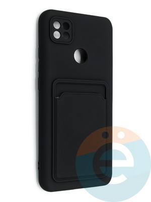 Накладка Soft touch с кармашком для Xiaomi Redmi 9C/10A черная - фото 48592
