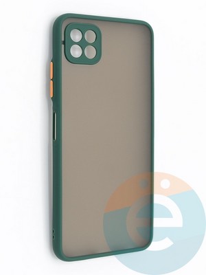 Накладка пластиковая с силиконовой окантовкой с защищенной камерой для Samsung Galaxy A22S/A22 5G зеленая - фото 48775