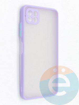 Накладка пластиковая с силиконовой окантовкой с защищенной камерой для Samsung Galaxy A22S/A22 5G сиреневая - фото 48778