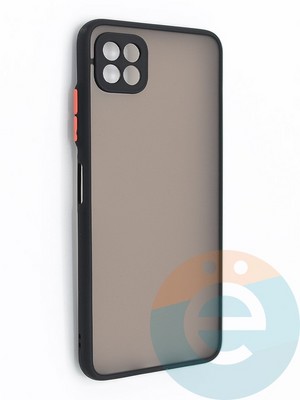 Накладка пластиковая с силиконовой окантовкой с защищенной камерой для Samsung Galaxy A22S/A22 5G черная - фото 48780