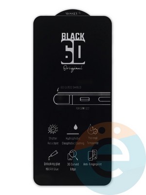 Защитное стекло 6D с полной проклейкой на Samsung Galaxy S22 черное - фото 48818