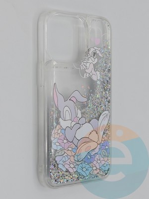 Накладка Переливашка на Apple iPhone 13/13 Pro кролик - фото 48841