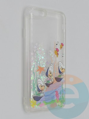 Накладка Переливашка на Apple iPhone 6/6S ракушки - фото 48844