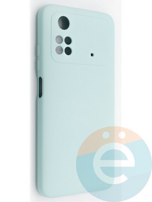 Накладка Silicone Cover (без логотипа, с защитой камеры) для Poco M4 Pro 4G бирюзовая - фото 48997
