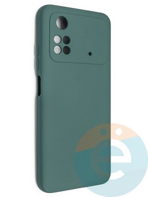 Накладка Silicone Cover (без логотипа, с защитой камеры) для Poco M4 Pro 4G зеленая - фото 48998