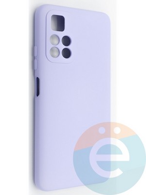 Накладка Silicone Cover (без логотипа, с защитой камеры) для Poco M4 Pro 5G сиреневая - фото 49013