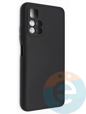 Накладка Silicone Cover (без логотипа, с защитой камеры) для Poco M4 Pro 5G черная - фото 49014