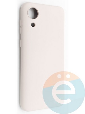 Накладка Silicone Cover (без логотипа, с защитой камеры) для Samsung Galaxy A03 Core пудровая - фото 49019