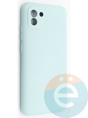 Накладка Silicone Cover (без логотипа, с защитой камеры) для Samsung Galaxy A03 бирюзовая - фото 49024