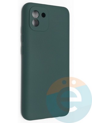 Накладка Silicone Cover (без логотипа, с защитой камеры) для Samsung Galaxy A03 зеленая - фото 49025